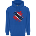 Torn Trinidad and Tobago Day Football Mens 80% Cotton Hoodie Royal Blue