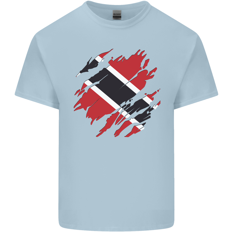 Torn Trinidad and Tobago Day Football Mens Cotton T-Shirt Tee Top Light Blue