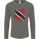 Torn Trinidad and Tobago Day Football Mens Long Sleeve T-Shirt Charcoal