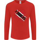 Torn Trinidad and Tobago Day Football Mens Long Sleeve T-Shirt Red