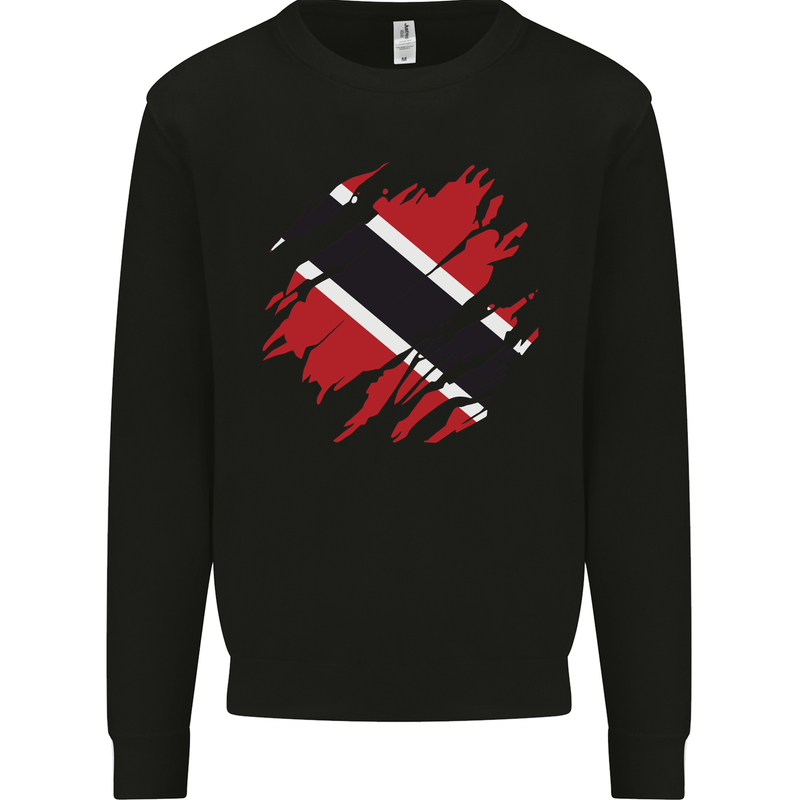 Torn Trinidad and Tobago Day Football Mens Sweatshirt Jumper Black