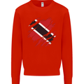 Torn Trinidad and Tobago Day Football Mens Sweatshirt Jumper Bright Red