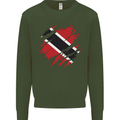 Torn Trinidad and Tobago Day Football Mens Sweatshirt Jumper Forest Green