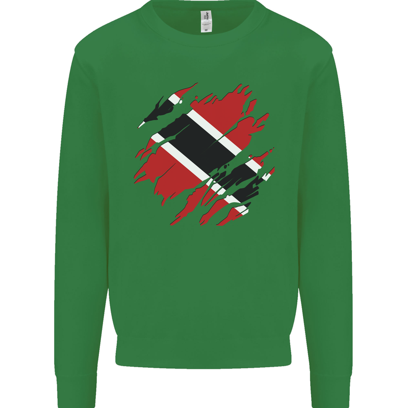 Torn Trinidad and Tobago Day Football Mens Sweatshirt Jumper Irish Green