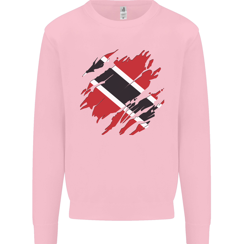 Torn Trinidad and Tobago Day Football Mens Sweatshirt Jumper Light Pink