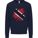 Torn Trinidad and Tobago Day Football Mens Sweatshirt Jumper Navy Blue