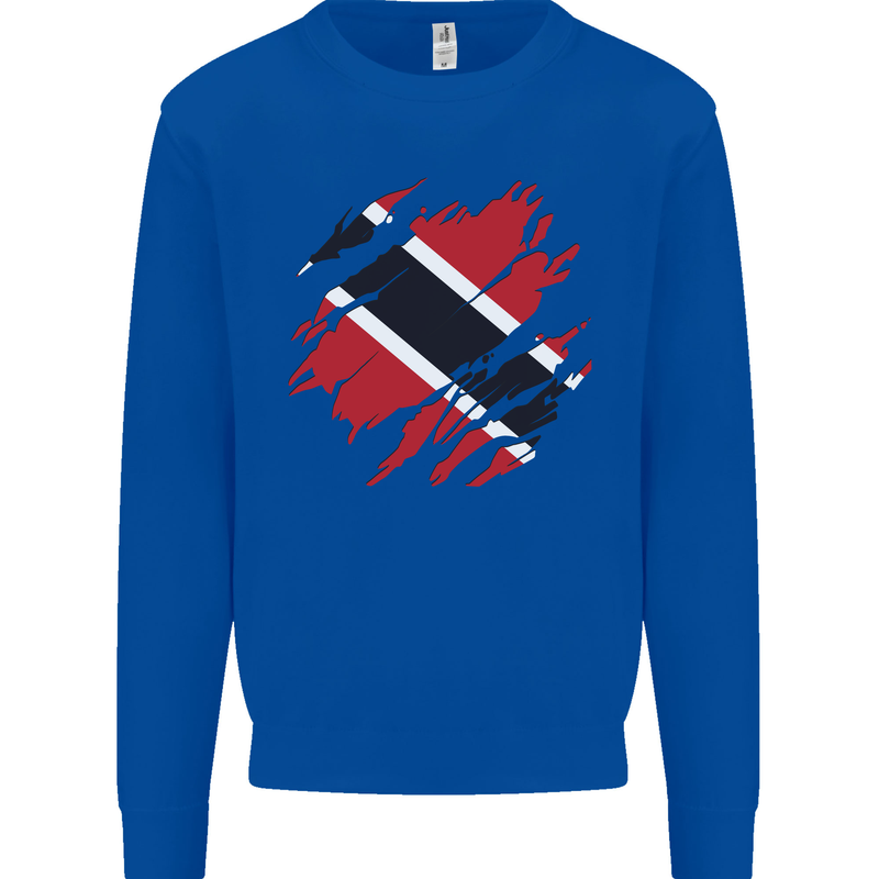 Torn Trinidad and Tobago Day Football Mens Sweatshirt Jumper Royal Blue