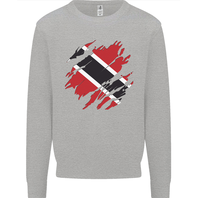 Torn Trinidad and Tobago Day Football Mens Sweatshirt Jumper Sports Grey