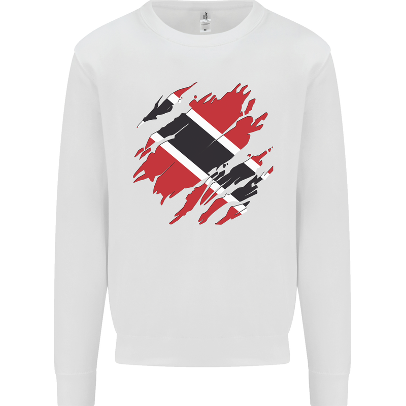 Torn Trinidad and Tobago Day Football Mens Sweatshirt Jumper White