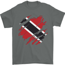 Torn Trinidad and Tobago Day Football Mens T-Shirt 100% Cotton Charcoal
