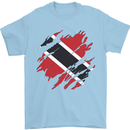 Torn Trinidad and Tobago Day Football Mens T-Shirt 100% Cotton Light Blue