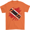 Torn Trinidad and Tobago Day Football Mens T-Shirt 100% Cotton Orange