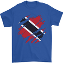 Torn Trinidad and Tobago Day Football Mens T-Shirt 100% Cotton Royal Blue