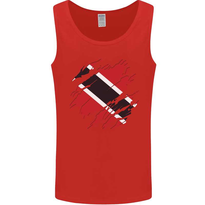 Torn Trinidad and Tobago Day Football Mens Vest Tank Top Red
