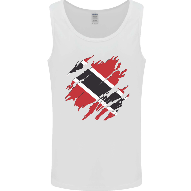 Torn Trinidad and Tobago Day Football Mens Vest Tank Top White