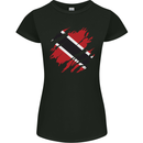 Torn Trinidad and Tobago Day Football Womens Petite Cut T-Shirt Black