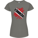 Torn Trinidad and Tobago Day Football Womens Petite Cut T-Shirt Charcoal