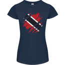 Torn Trinidad and Tobago Day Football Womens Petite Cut T-Shirt Navy Blue