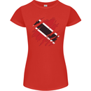 Torn Trinidad and Tobago Day Football Womens Petite Cut T-Shirt Red