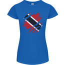 Torn Trinidad and Tobago Day Football Womens Petite Cut T-Shirt Royal Blue