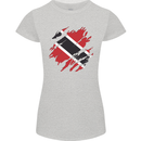 Torn Trinidad and Tobago Day Football Womens Petite Cut T-Shirt Sports Grey