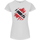 Torn Trinidad and Tobago Day Football Womens Petite Cut T-Shirt White