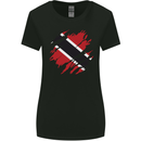 Torn Trinidad and Tobago Day Football Womens Wider Cut T-Shirt Black