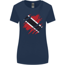 Torn Trinidad and Tobago Day Football Womens Wider Cut T-Shirt Navy Blue