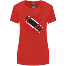 Torn Trinidad and Tobago Day Football Womens Wider Cut T-Shirt Red
