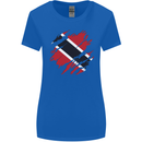 Torn Trinidad and Tobago Day Football Womens Wider Cut T-Shirt Royal Blue