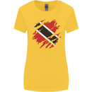 Torn Trinidad and Tobago Day Football Womens Wider Cut T-Shirt Yellow