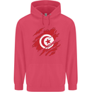 Torn Tunisia Flag Tunisian Day Football Childrens Kids Hoodie Heliconia