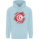 Torn Tunisia Flag Tunisian Day Football Childrens Kids Hoodie Light Blue
