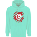 Torn Tunisia Flag Tunisian Day Football Childrens Kids Hoodie Peppermint