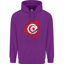 Torn Tunisia Flag Tunisian Day Football Childrens Kids Hoodie Purple