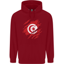 Torn Tunisia Flag Tunisian Day Football Childrens Kids Hoodie Red