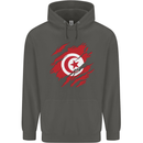 Torn Tunisia Flag Tunisian Day Football Childrens Kids Hoodie Storm Grey