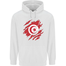 Torn Tunisia Flag Tunisian Day Football Childrens Kids Hoodie White