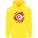 Torn Tunisia Flag Tunisian Day Football Childrens Kids Hoodie Yellow