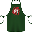 Torn Tunisia Flag Tunisian Day Football Cotton Apron 100% Organic Forest Green