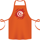 Torn Tunisia Flag Tunisian Day Football Cotton Apron 100% Organic Orange
