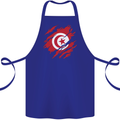 Torn Tunisia Flag Tunisian Day Football Cotton Apron 100% Organic Royal Blue