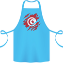 Torn Tunisia Flag Tunisian Day Football Cotton Apron 100% Organic Turquoise