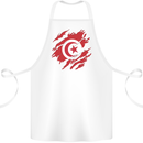 Torn Tunisia Flag Tunisian Day Football Cotton Apron 100% Organic White