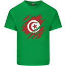 Torn Tunisia Flag Tunisian Day Football Kids T-Shirt Childrens Irish Green