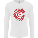 Torn Tunisia Flag Tunisian Day Football Mens Long Sleeve T-Shirt White