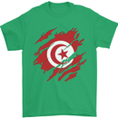 Torn Tunisia Flag Tunisian Day Football Mens T-Shirt 100% Cotton Irish Green