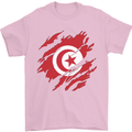 Torn Tunisia Flag Tunisian Day Football Mens T-Shirt 100% Cotton Light Pink