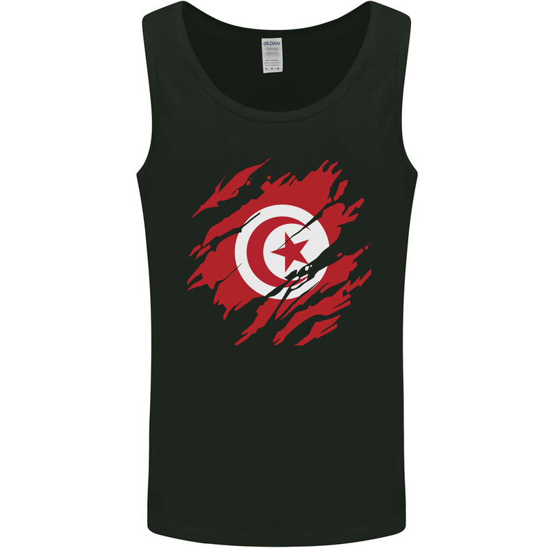 Torn Tunisia Flag Tunisian Day Football Mens Vest Tank Top Black