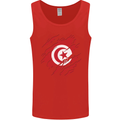 Torn Tunisia Flag Tunisian Day Football Mens Vest Tank Top Red